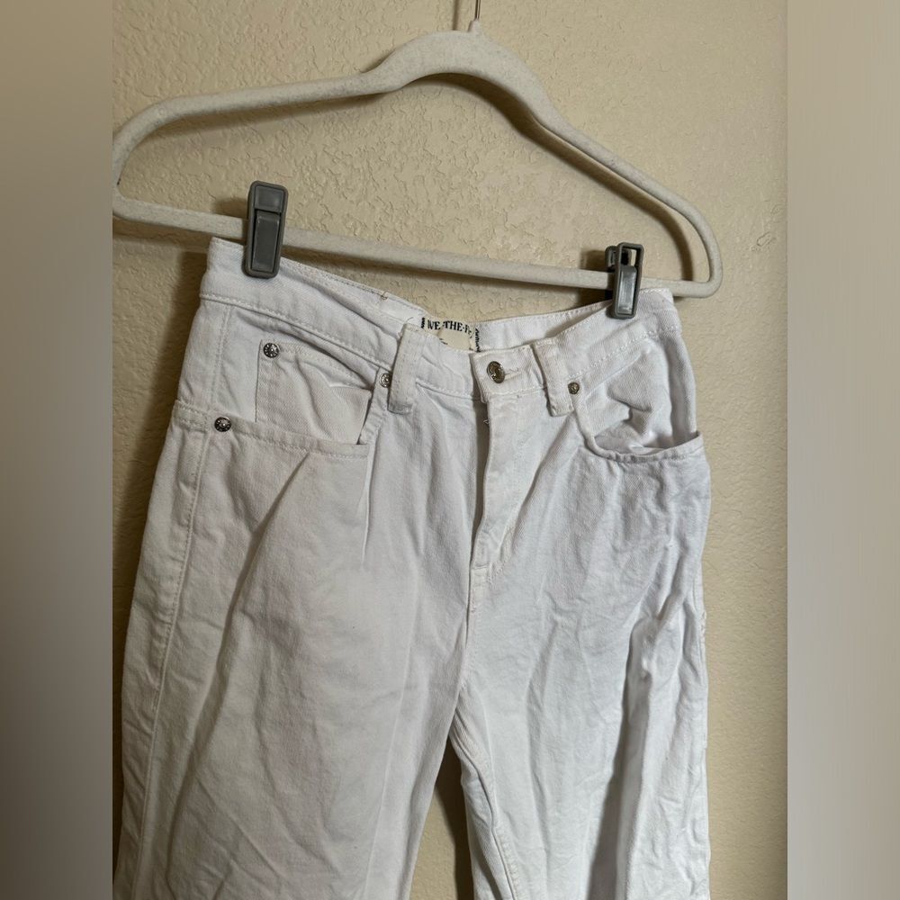 Free People We The Free Tinsley Baggy‎ High Rise Jean Size 26 in Optic White - Picture 5 of 11